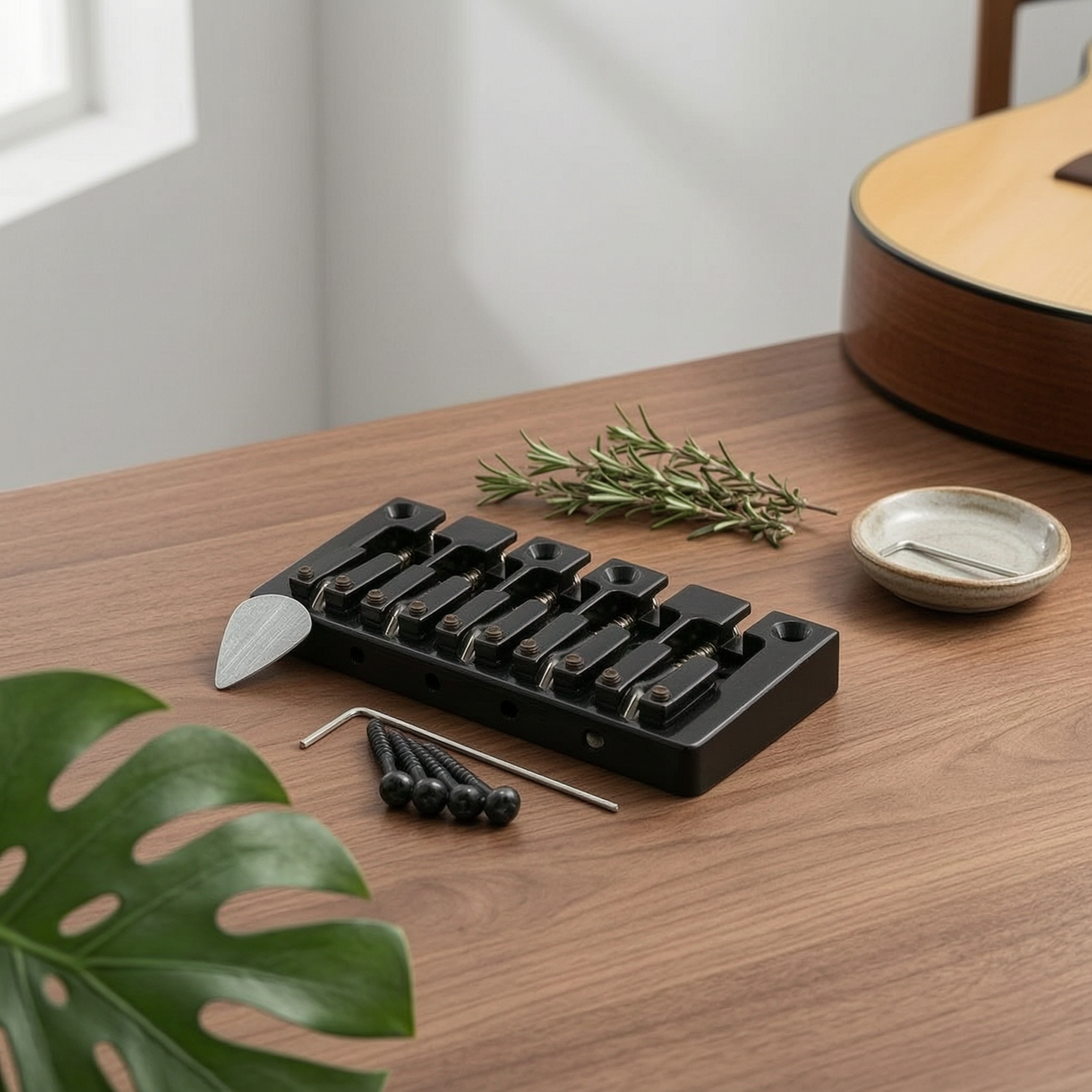Musical Instrument Bass - 5-String Bass Bridge Spring-Loaded Instrument Part