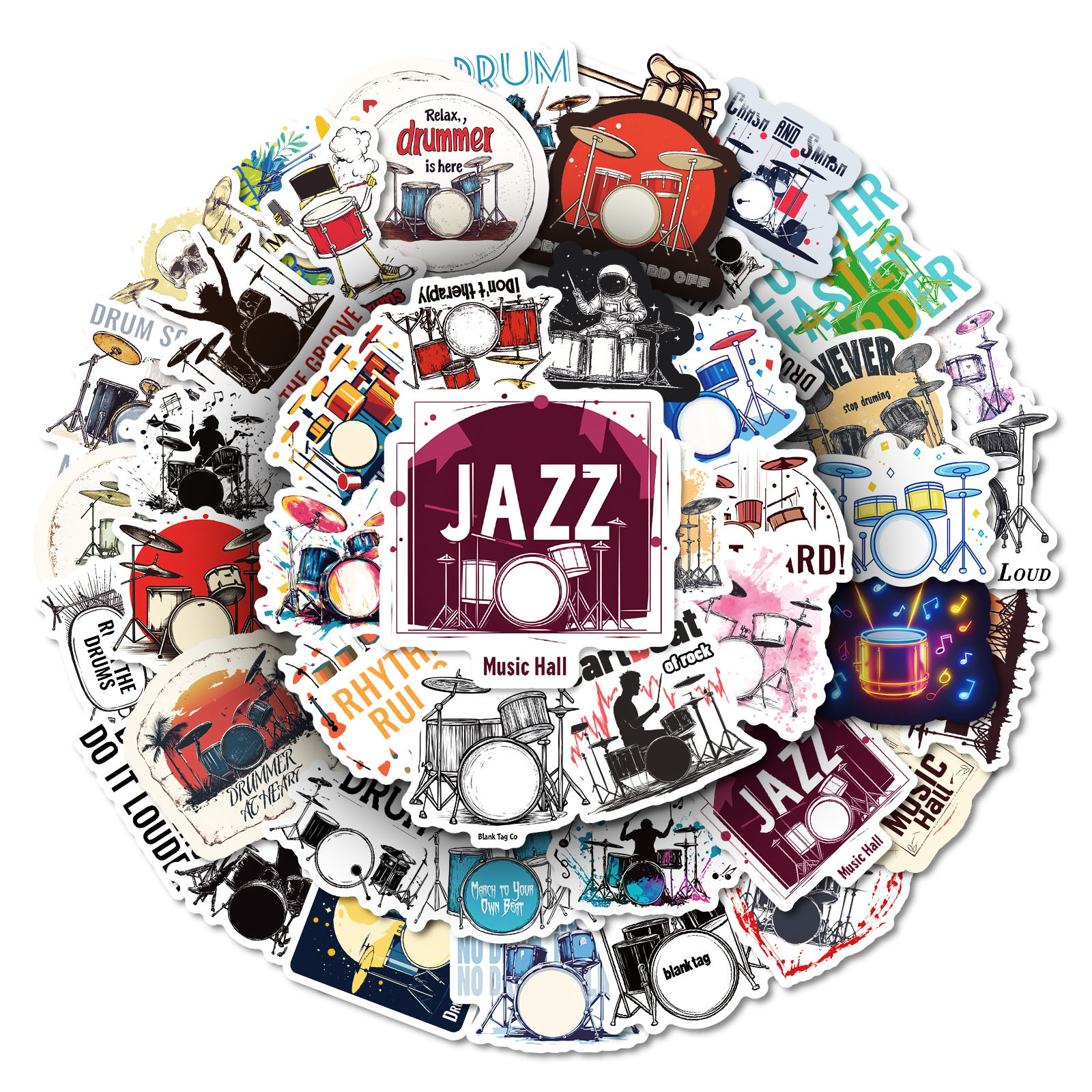 Musical Instruments Game - 10/50PCS Drum Cartoon Stickers Rock Music