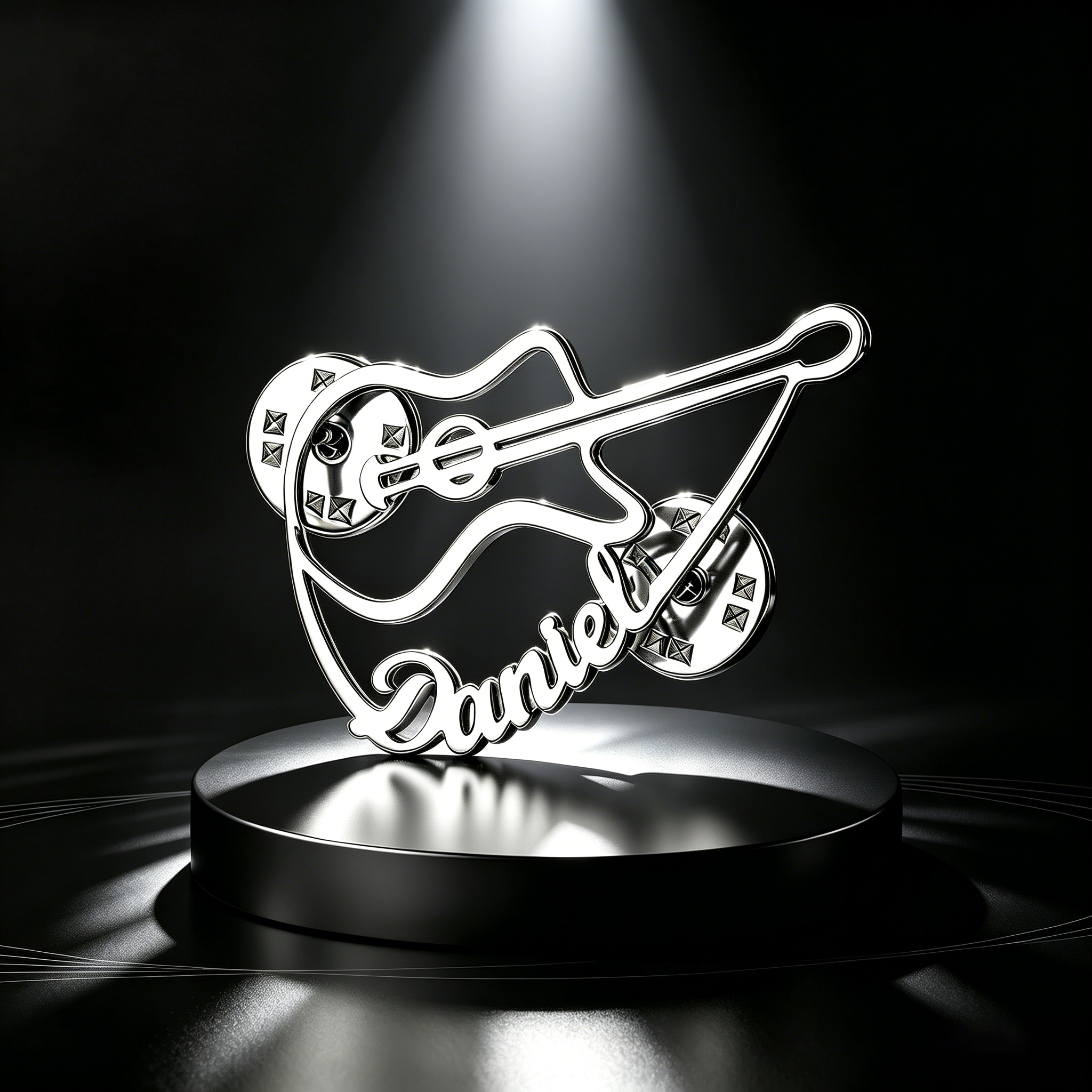 Musical Instrument And Name - Personalized Violin Brooch Custom Name Pin