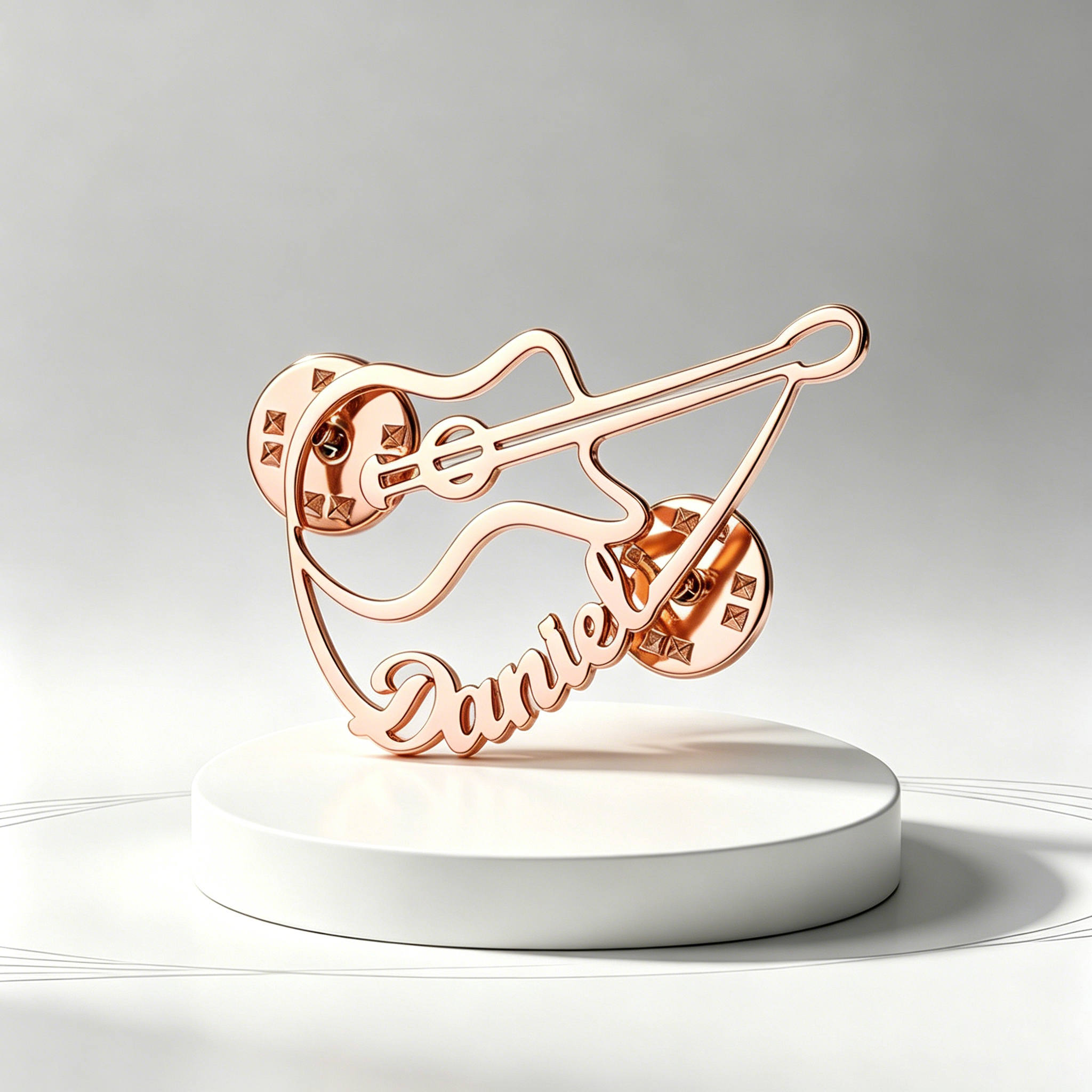 Custom Violin Pin Brooch Stain - Musical Instrument And Name のレビューと価格