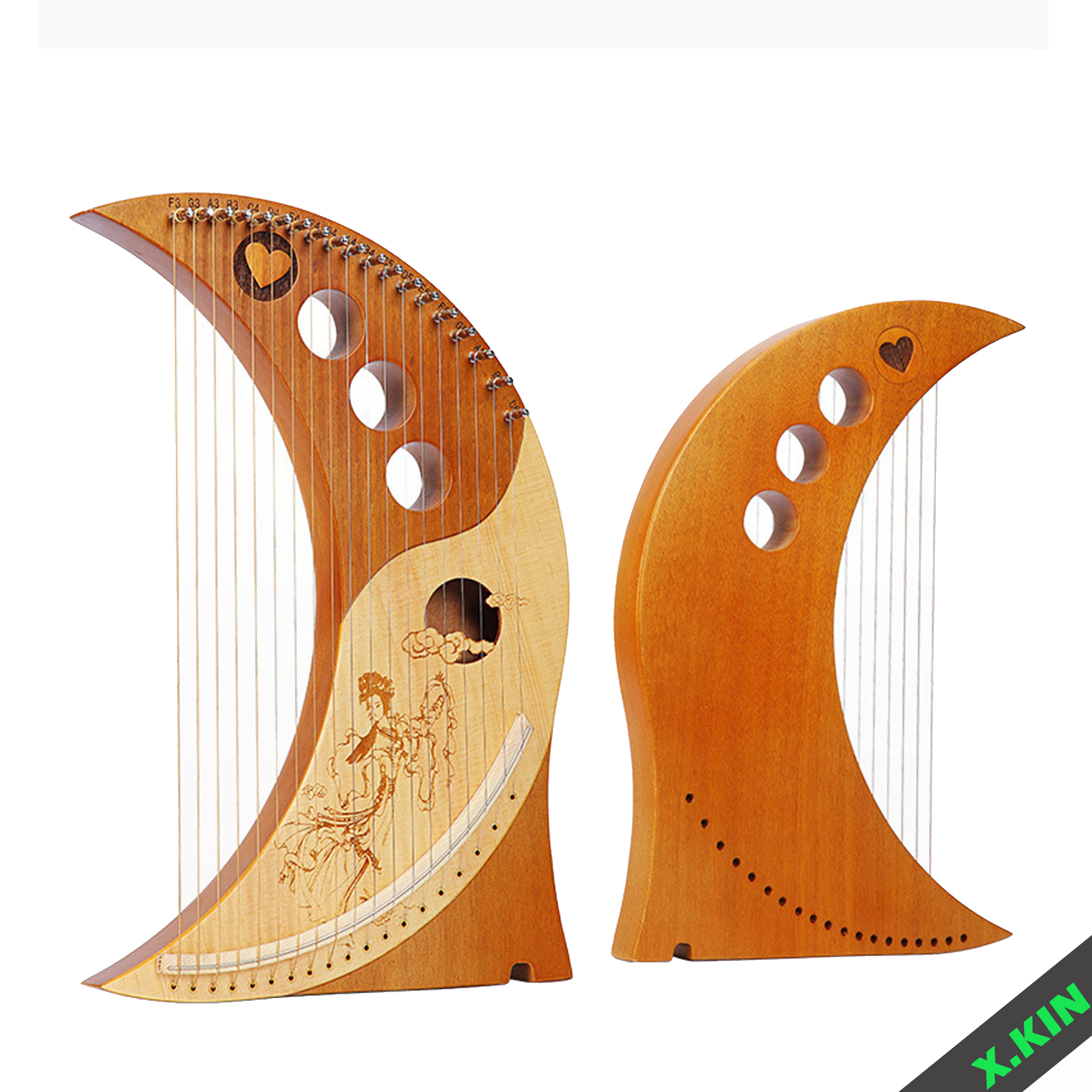 Moon Lyre Harp 19 Strings Beau - Musical Instrument Easy To Learn For Adults のレビューと価格