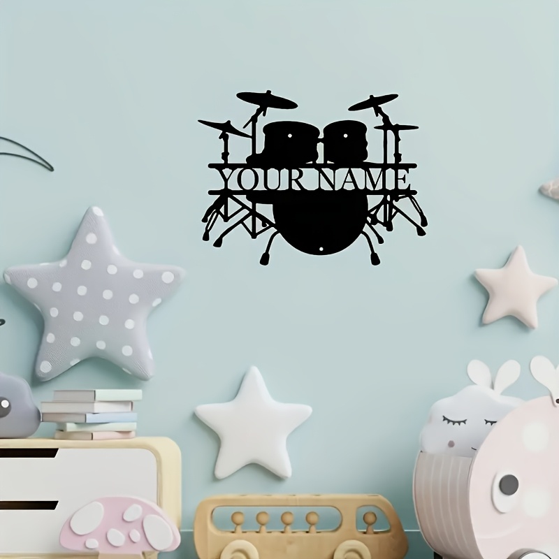 Custom Drum Set Metal Wall Art - Musical Instrument And Name のレビューと価格