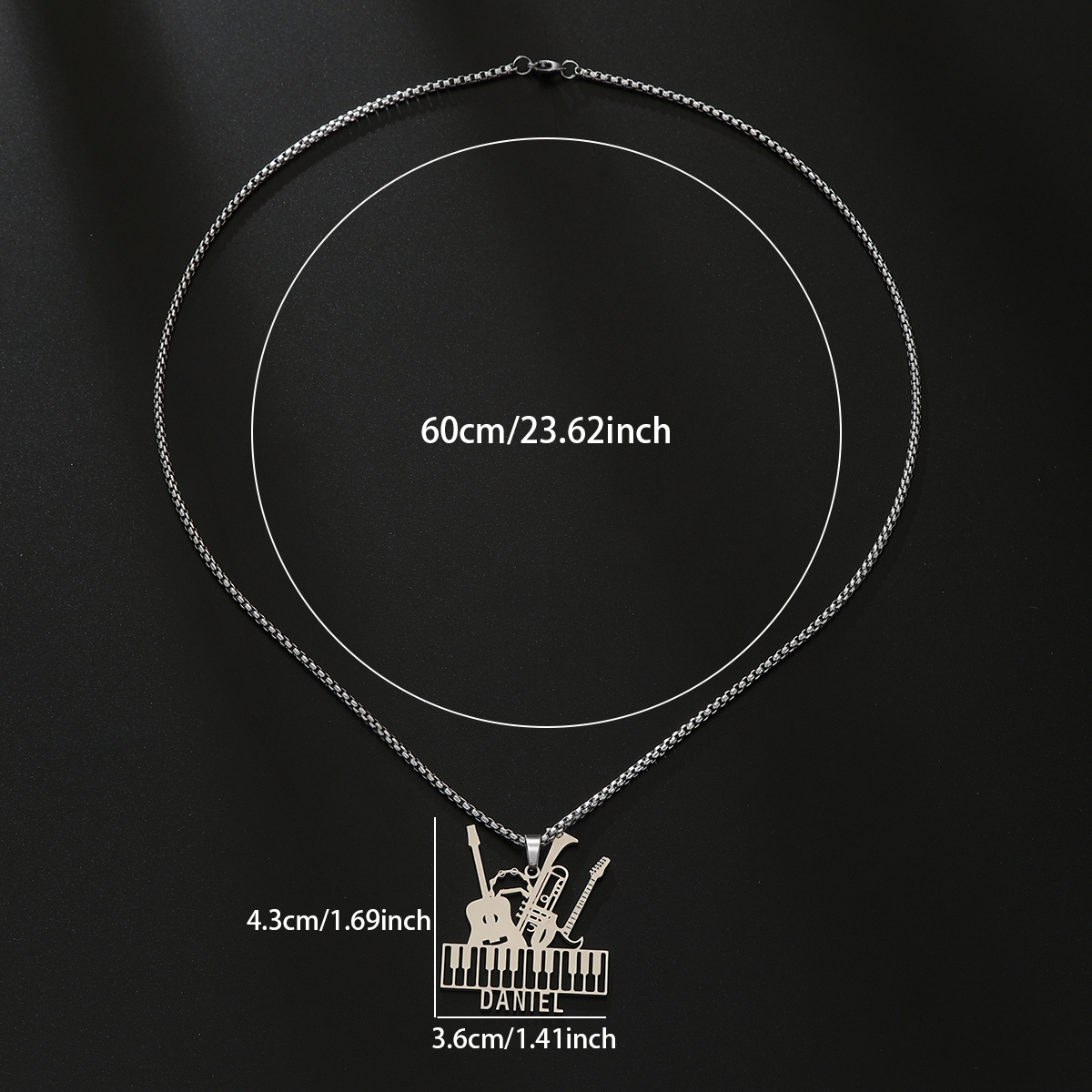 Custom Name Necklaces For Wome - Musical Instrument And Name のレビューと価格