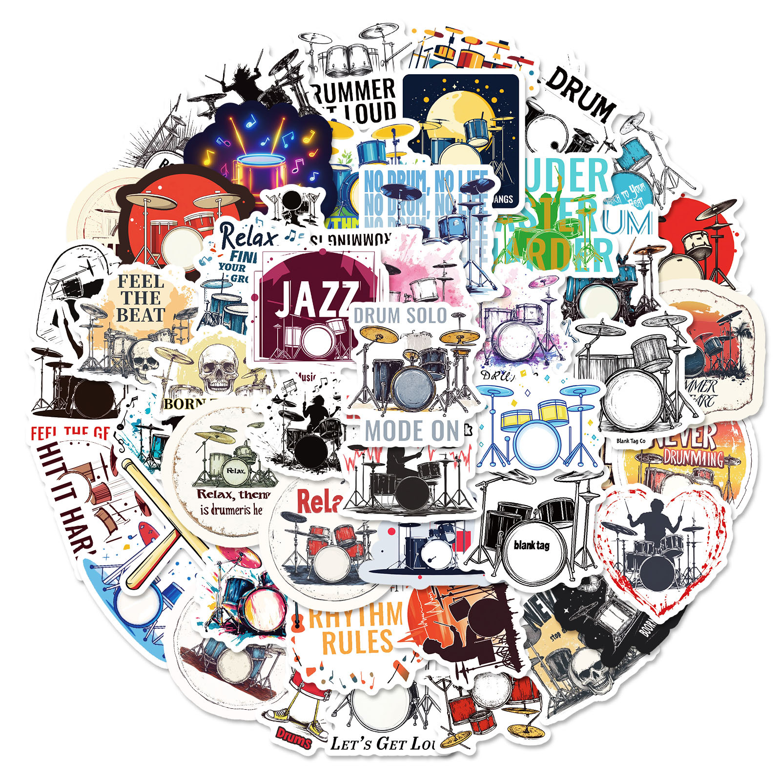 10/50PCS Drum Cartoon Stickers - Musical Instruments Game のレビューと価格