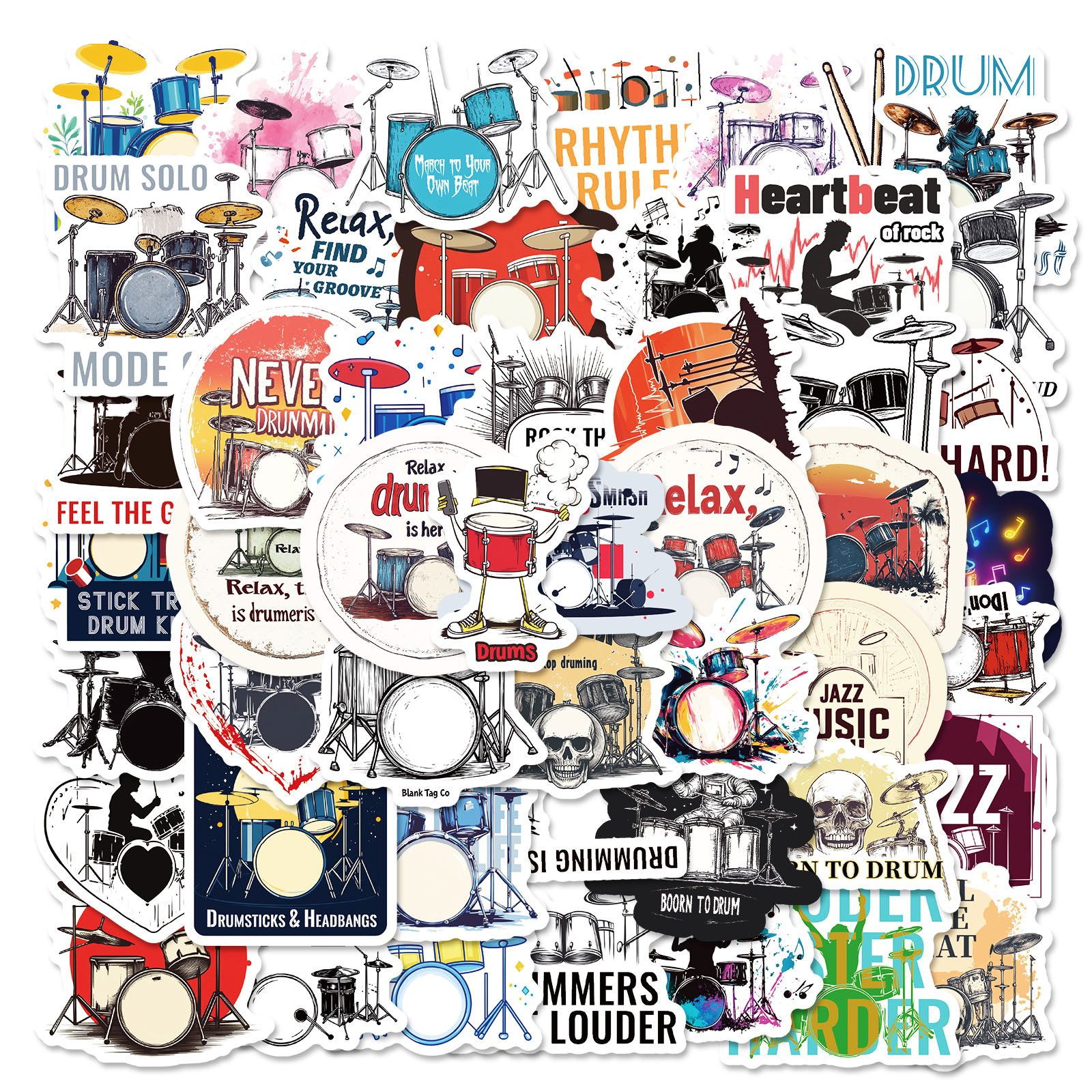 10/50PCS Drum Cartoon Stickers - Musical Instruments Game のレビューと価格