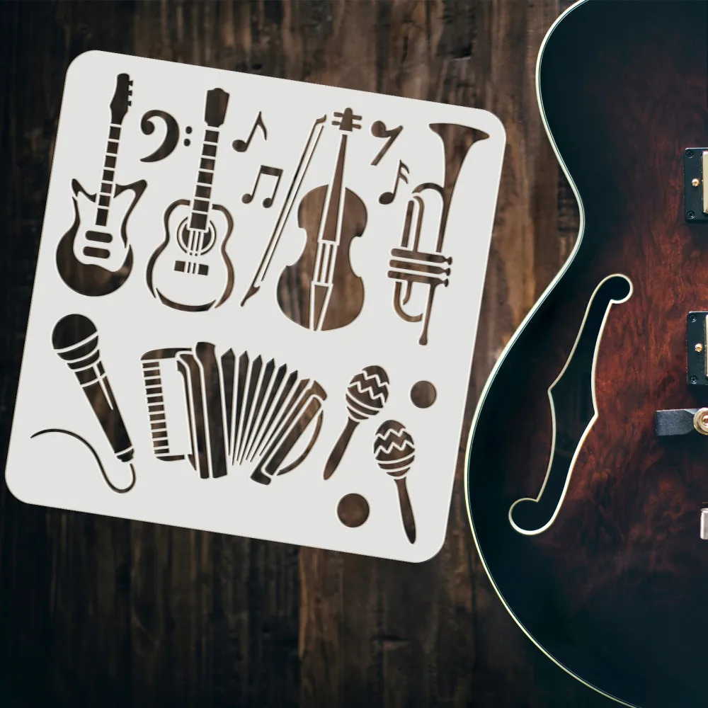 2pcs Musical Instruments Stenc - Musical Instrument In Drawing のレビューと価格