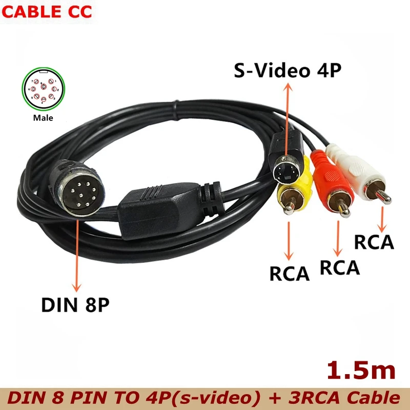 Din 8 Pin to S-video 4P Male 3 - Musical Instrument Videos のレビューと価格