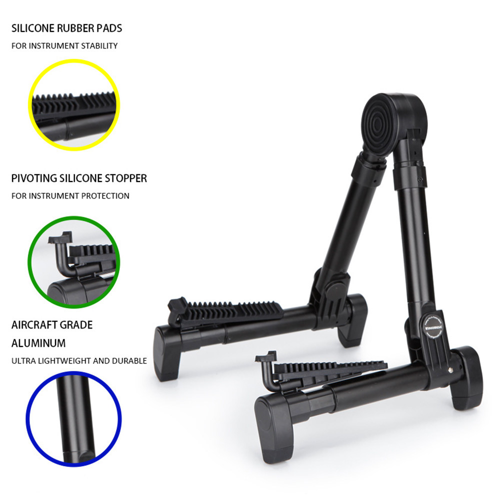 Black Foldable Guitar Stand Ho - Musical Instrument Bass のレビューと価格