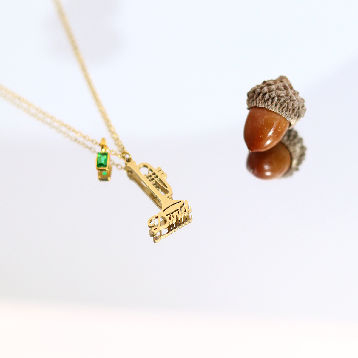 Custom Name Trumpet Necklace S - Musical Instrument And Name のレビューと価格